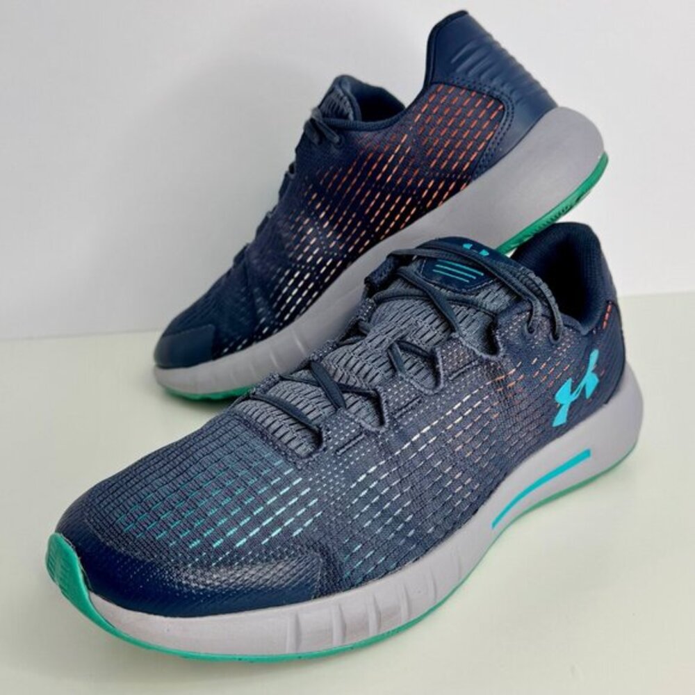 Women's 9.5 Under‎ Armour UA Micro G Pursuit SE Gray/Blue Shoes - Picture 3 of 10